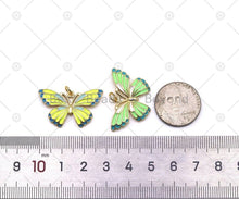 Load image into Gallery viewer, Enamel Colorful Butterfly Shape Pendant, 18K Gold Filled Butterfly Charm, Necklace Bracelet Charm Pendant,Sku#L637