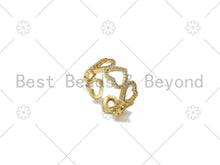 Load image into Gallery viewer, CZ Micro Pave String Heart ring, Sku#X220