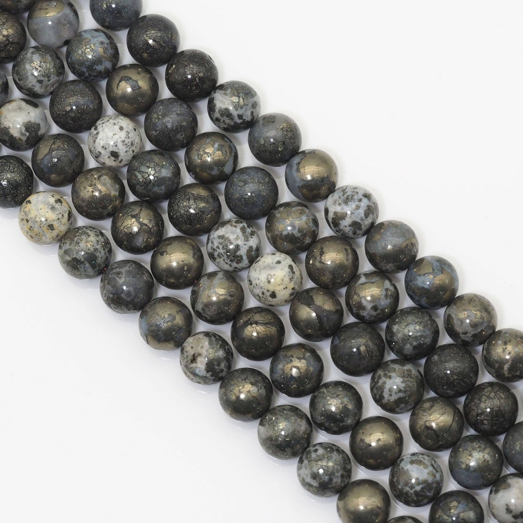 Genuine Silver Agate, 6mm/8mm/10mm Round Smooth Beads, Sku#U1616