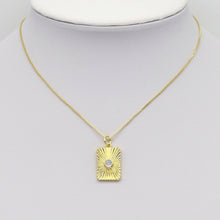 Load image into Gallery viewer, CZ Center Radical Light Rectangle Dog tag Charm, Sku#LX362
