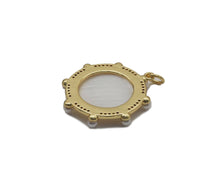 Load image into Gallery viewer, CZ Gold Pearl Round Enamel Charm, Sku#LX128