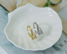 Load image into Gallery viewer, CZ Lock Adjustable Ring, Sku#X303