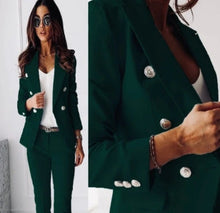 Load image into Gallery viewer, Lapel Button-Down Jacket &amp; Slim-Fit Trousers Suit – 15 Colors XS–XXL