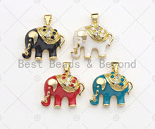 Load image into Gallery viewer, Enamel Thailand Elephant charm, Black White Red Turquoise Enamel Pendant, Enamel Elephant charm, Animal  jewelery, 19x22mm,sku#LK63