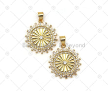Load image into Gallery viewer, CZ Radical Coin Wheel with baguette CZ Charm, Sku#LK560