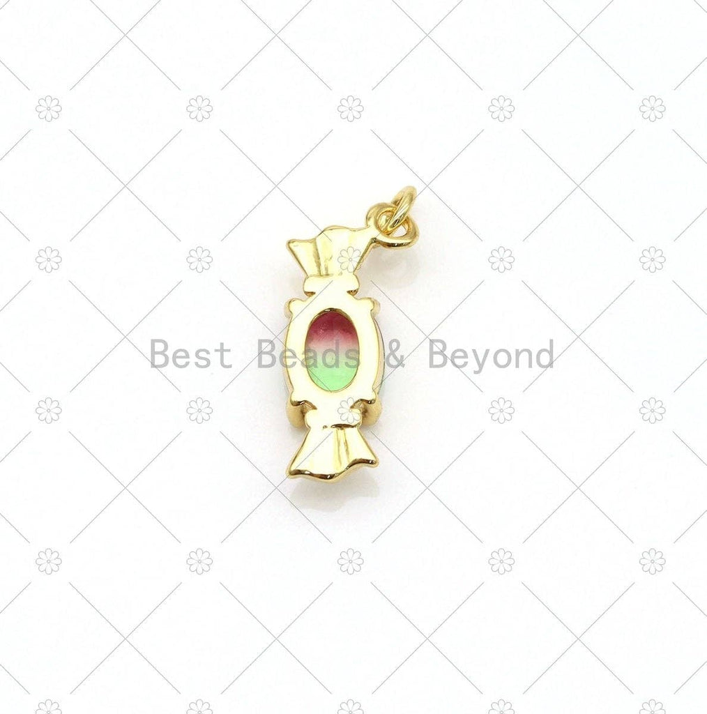 Multicolor Candies Shape Pendant, 18K Gold Filled Candy Charm, Necklace Bracelet Charm Pendant,Sku#LK506