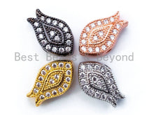 Load image into Gallery viewer, CZ Micro Pave Tulip Flower Spacer Beads,Cubic Zironia Gold/Silver/Rose Gold/Black Spacer Beads,12x5x7mm, sku#N18