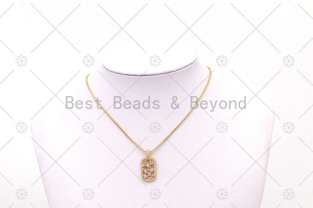 Baguette CZ Micro Pave Oval Shape Pendant, 18K Gold Filled CZ Charm, Necklace Bracelet Charm Pendant,Sku#LK503