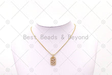 Load image into Gallery viewer, Baguette CZ Micro Pave Oval Shape Pendant, 18K Gold Filled CZ Charm, Necklace Bracelet Charm Pendant,Sku#LK503