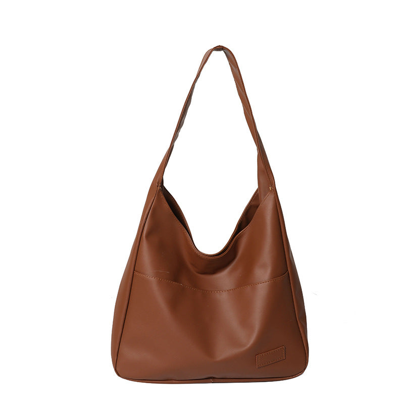 Women's Retro Tote Bag - Large Capacity PU Leather Shoulder Bag with Phone Pocket
