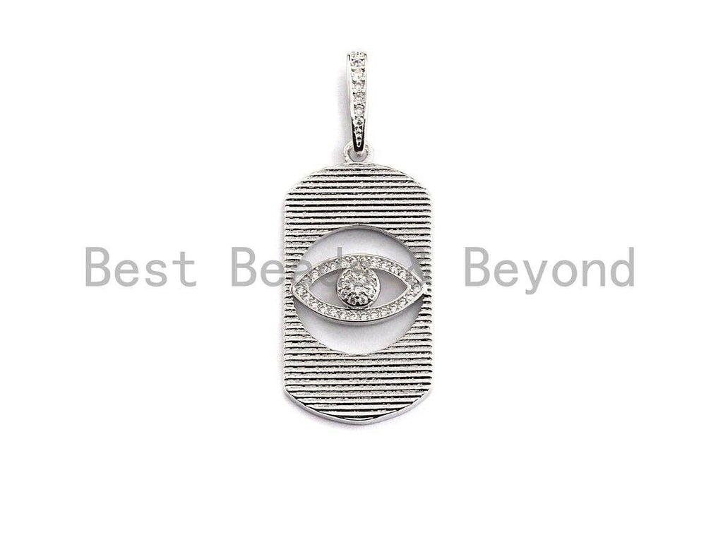 CZ Micro Pave Hollow out Evil Eye Oval Shaped Pendant/Charm, Cubic Zirconia Pendant Charm,17x33mm,sku#F911