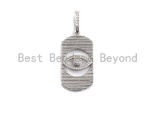 Load image into Gallery viewer, CZ Micro Pave Hollow out Evil Eye Oval Shaped Pendant/Charm, Cubic Zirconia Pendant Charm,17x33mm,sku#F911