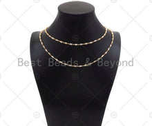 Load image into Gallery viewer, 18" Beige Milky Cylinder Beads Gold Chain Necklace,EF02