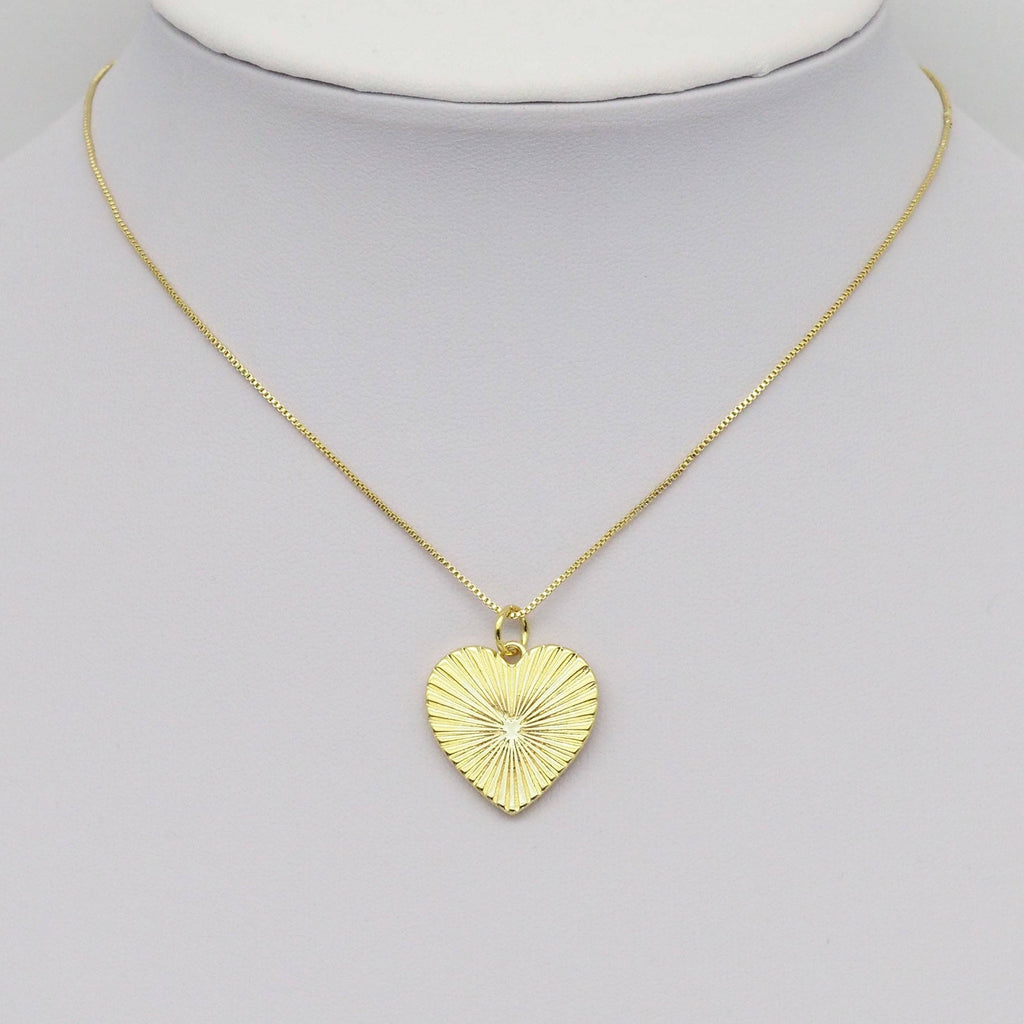 Gold Radical Heart Charm, Sku#LX361