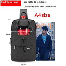 Load image into Gallery viewer, Men's Large Capacity Crossbody Chest Bag - Waterproof Oxford Cloth Cycling Sling Bag by Sarah Express