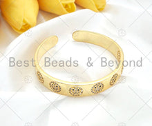 Load image into Gallery viewer, Pave Smiley Face Open Cuff Bracelet, LK353