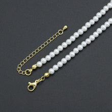 Load image into Gallery viewer, White Pearl Bow Pendant Adjustable Necklace, Sku#L720