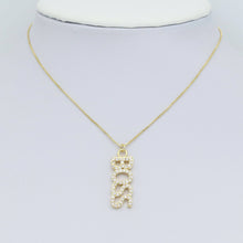 Load image into Gallery viewer, Gold Silver CZ Boss Word Charm Pendant, Sku#A359