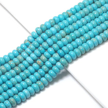 Load image into Gallery viewer, Smooth Rondelle Blue Turquoise Beads, 4x6mm/5x8mm, Sku#U1592
