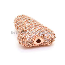 Load image into Gallery viewer, CZ Micro Pave Nugget Spacer Beads with Clear Crystal for Bracelet/Necklace, Cubic Zirconia Beads, 17x12x6mm, Bracelet Charms, sku#G64