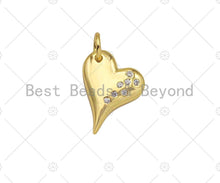 Load image into Gallery viewer, CZ Micro Pave Peach Heart Shape Pendant/Charm,18k Dainty Gold Charm, Necklace Bracelet Charm Pendant,11x15mm, Sku#LK235