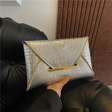 Load image into Gallery viewer, Crocodile Pattern Envelope Clutch Bag