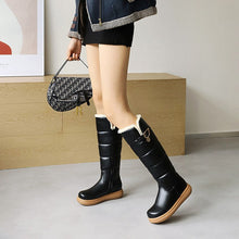 Load image into Gallery viewer, Women's Fleece-Lined High Boots - Warm Winter Boots with Side Zipper