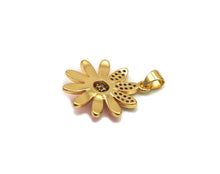 Load image into Gallery viewer, CZ Enamel Sunflower Charm,Daisy flower charm, Sku#LK580
