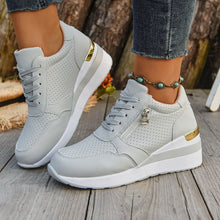 Load image into Gallery viewer, Casual Lightweight Athletic Sneakers for Women | Round Toe High-Top Sports Shoes | Blue, Black, Gray
