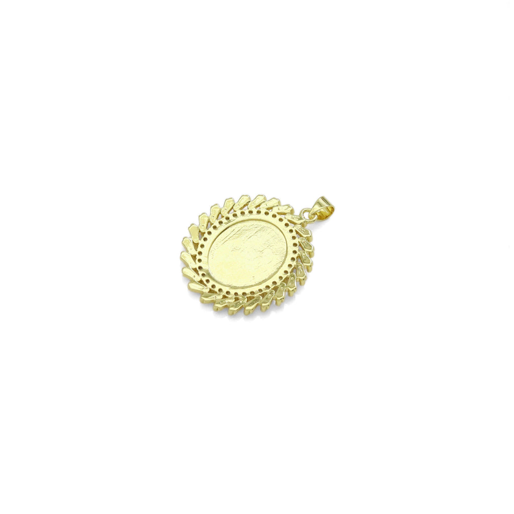 Clear CZ Oval CZ Saint Charm, Sku#LK940