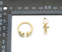 Load image into Gallery viewer, Round Mother of Pearl Bar ring, Sku#X369