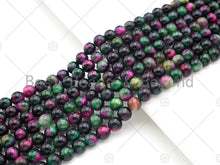 Load image into Gallery viewer, Natural High Quality Ruby Zoisite Tiger Eye Beads,6mm/8mm/10mm/12mm Round Smooth,Red Green Color,15.5" Full Strand, Sku#UA215