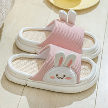 Load image into Gallery viewer, Unisex Rabbit Slippers Linen House Shoes | Breathable Anti-Slip Flip-Flops