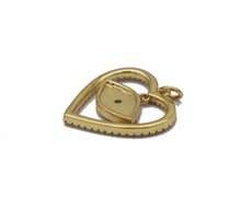 Load image into Gallery viewer, CZ Enamel Dangle Evil Eye Heart Charm, Sku#F1510