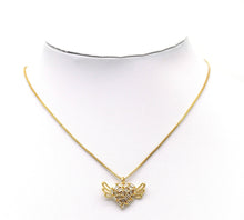 Load image into Gallery viewer, Baguette CZ Heart With Wings Charm, Sku#LK605