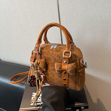 Load image into Gallery viewer, Women's PU Leather Pillow Bag – Crossbody &amp; Handheld Purse with Rivet Detail