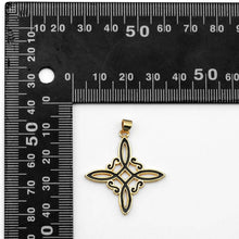 Load image into Gallery viewer, Black white enamel Chinese Knot Flower Charm, Sku#LK823