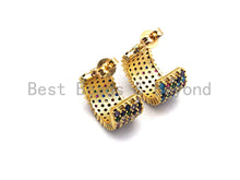 Load image into Gallery viewer, Clorful CZ Half Circle Shape Earrings, Sku#J77