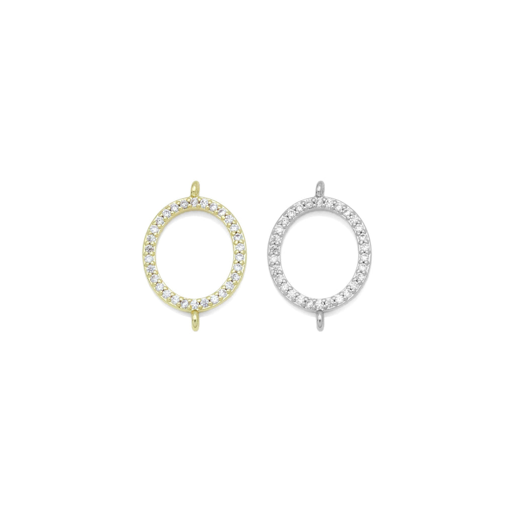 Cubic Zirconia Oval link Connector, Cubic Zirconia Connector, Z898