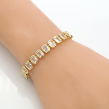 Load image into Gallery viewer, Rectangle CZ Link Chain Bracelet/Necklace, sku#A111