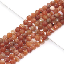 Load image into Gallery viewer, Genuine Red Botswana Agate, 6mm/8mm/10mm Round Faceted Beads, Sku#U1617
