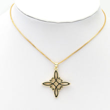 Load image into Gallery viewer, Black white enamel Chinese Knot Flower Charm, Sku#LK823