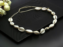 Load image into Gallery viewer, Cowrie Shell Necklace, Pull Tie Style Shell Necklace, V42C