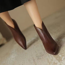 Load image into Gallery viewer, Women's Kitten Heel Ankle Boots – Pointed Toe Back Zipper | French-Style Chic