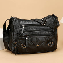 Load image into Gallery viewer, Women's PU Leather Crossbody Bag – Multi-Layer Spacious Shoulder Bag with Phone &amp; Card Pockets