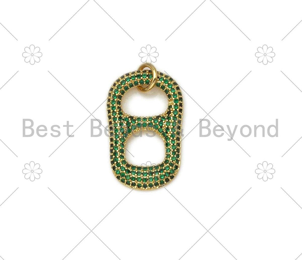 Colorful Micro Pave CZ Soda Pop Tab Shape Pendant,18K Gold Filled CZ Charm,Necklace Bracelet Charm Pendant,16x25mm,Sku#F1412