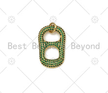 Load image into Gallery viewer, Colorful Micro Pave CZ Soda Pop Tab Shape Pendant,18K Gold Filled CZ Charm,Necklace Bracelet Charm Pendant,16x25mm,Sku#F1412