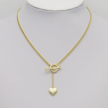 Load image into Gallery viewer, Gold Heart Toggle Clasp Set with Diamond end bar, Sku#LD510