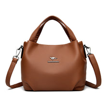 Load image into Gallery viewer, Women's High-Capacity Lychee Texture Tote Bag – Composite Cowhide Shoulder Bag