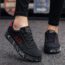 Load image into Gallery viewer, Love Print Canvas Shoes | Unisex Lace-Up Flats Casual Sneakers